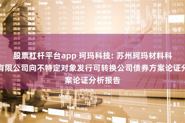 股票杠杆平台app 珂玛科技: 苏州珂玛材料科技股份有限公司向不特定对象发行可转换公司债券方案论证分析报告